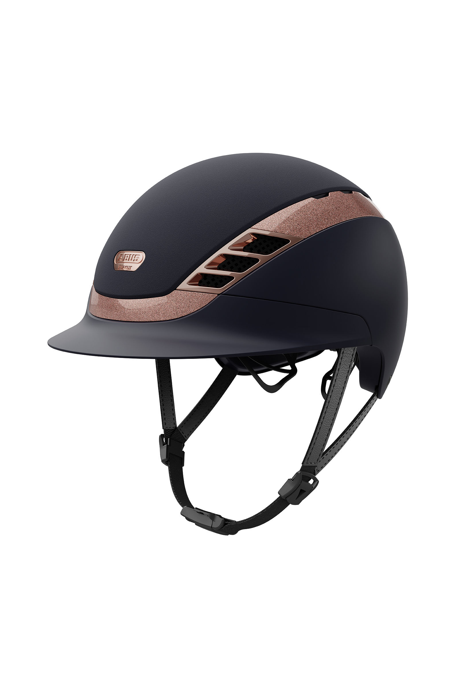 Navy/Rosegold Abus Pikeur AirLuxe Supreme paardrijcap