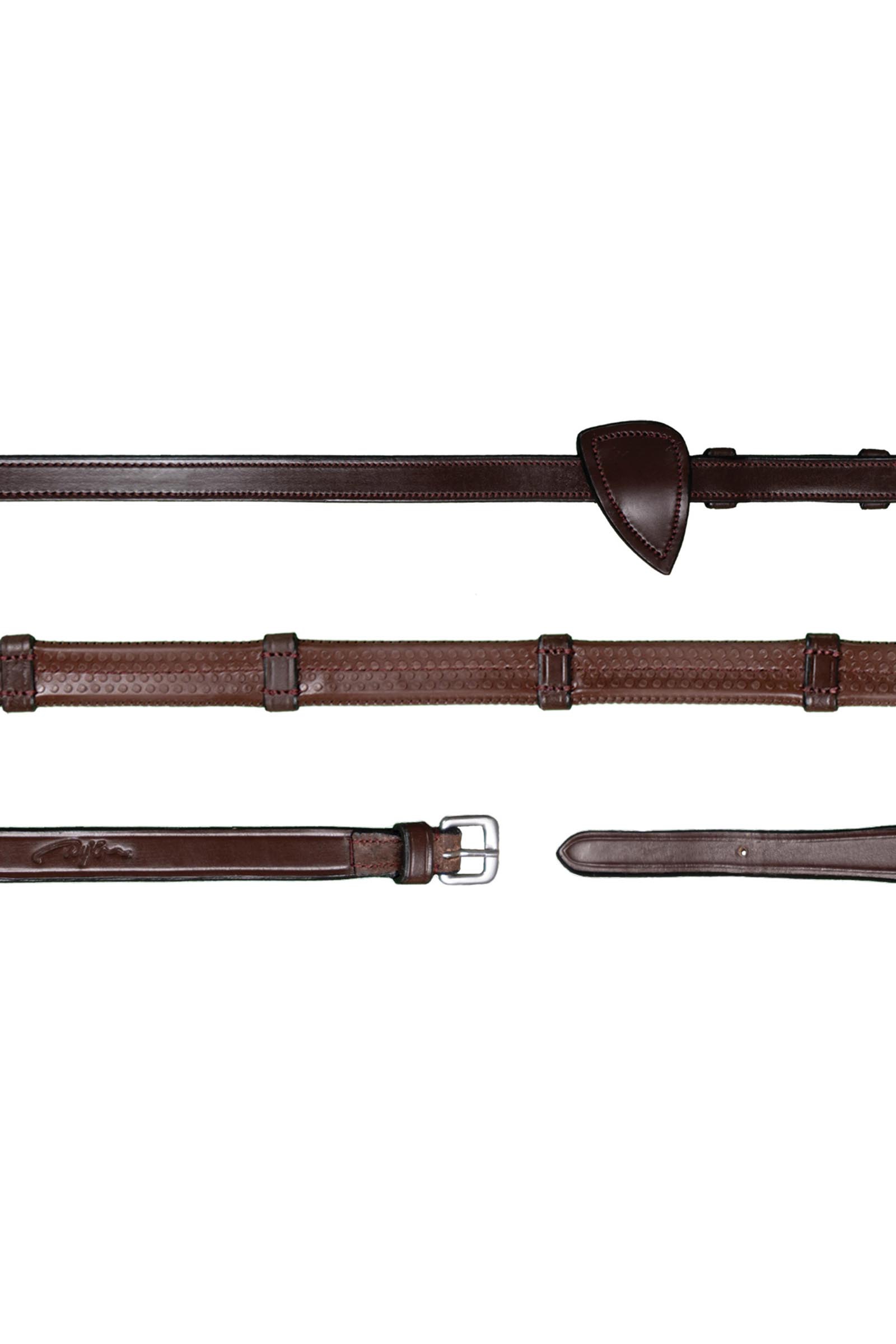 Dy'on New English Collection rubber teugels 13 mm met 7 leren stops  