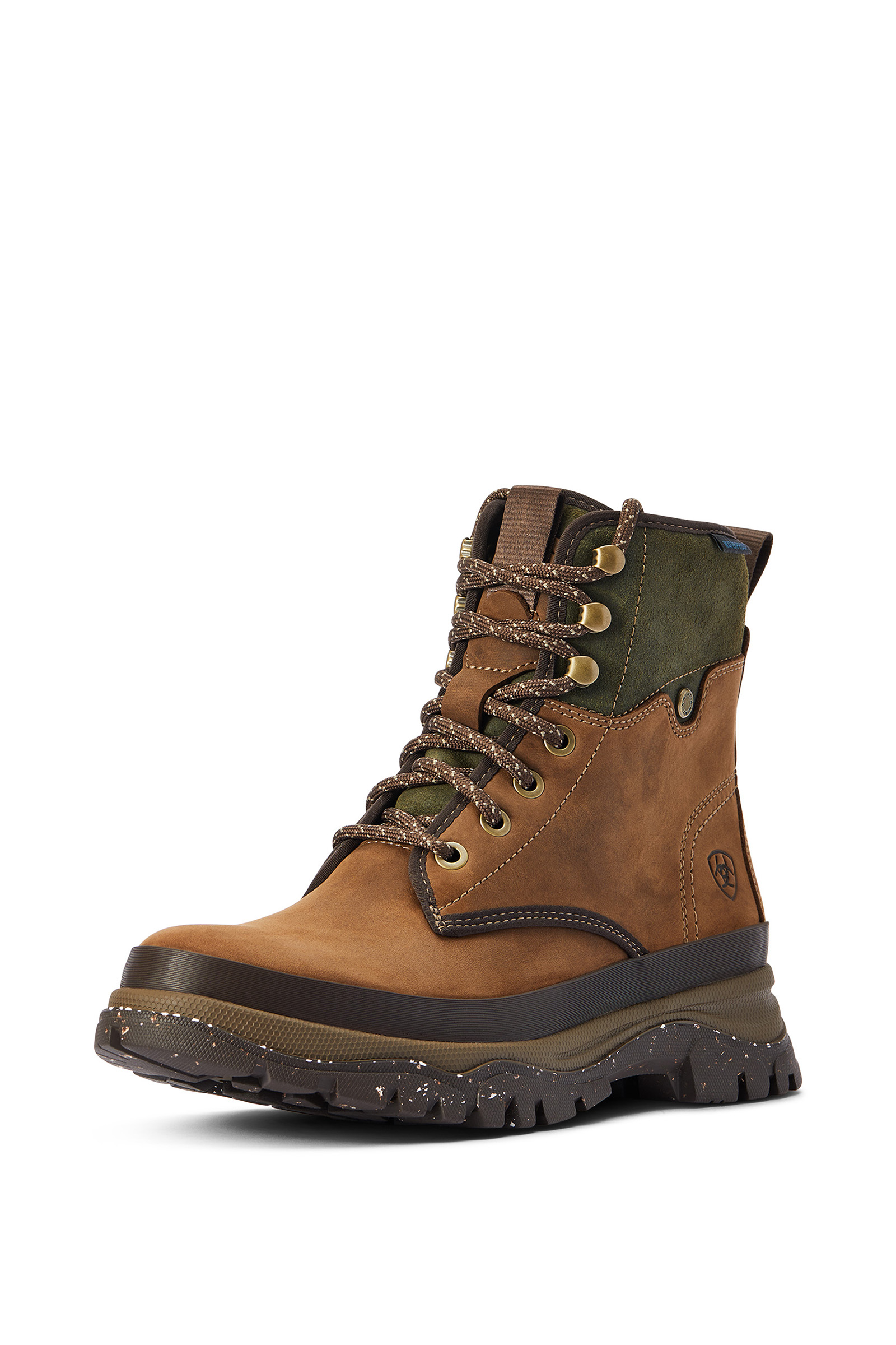 Distressed Brown Ariat Moresby H2O dames waterdichte halfhoge laarzen met vetersluiting