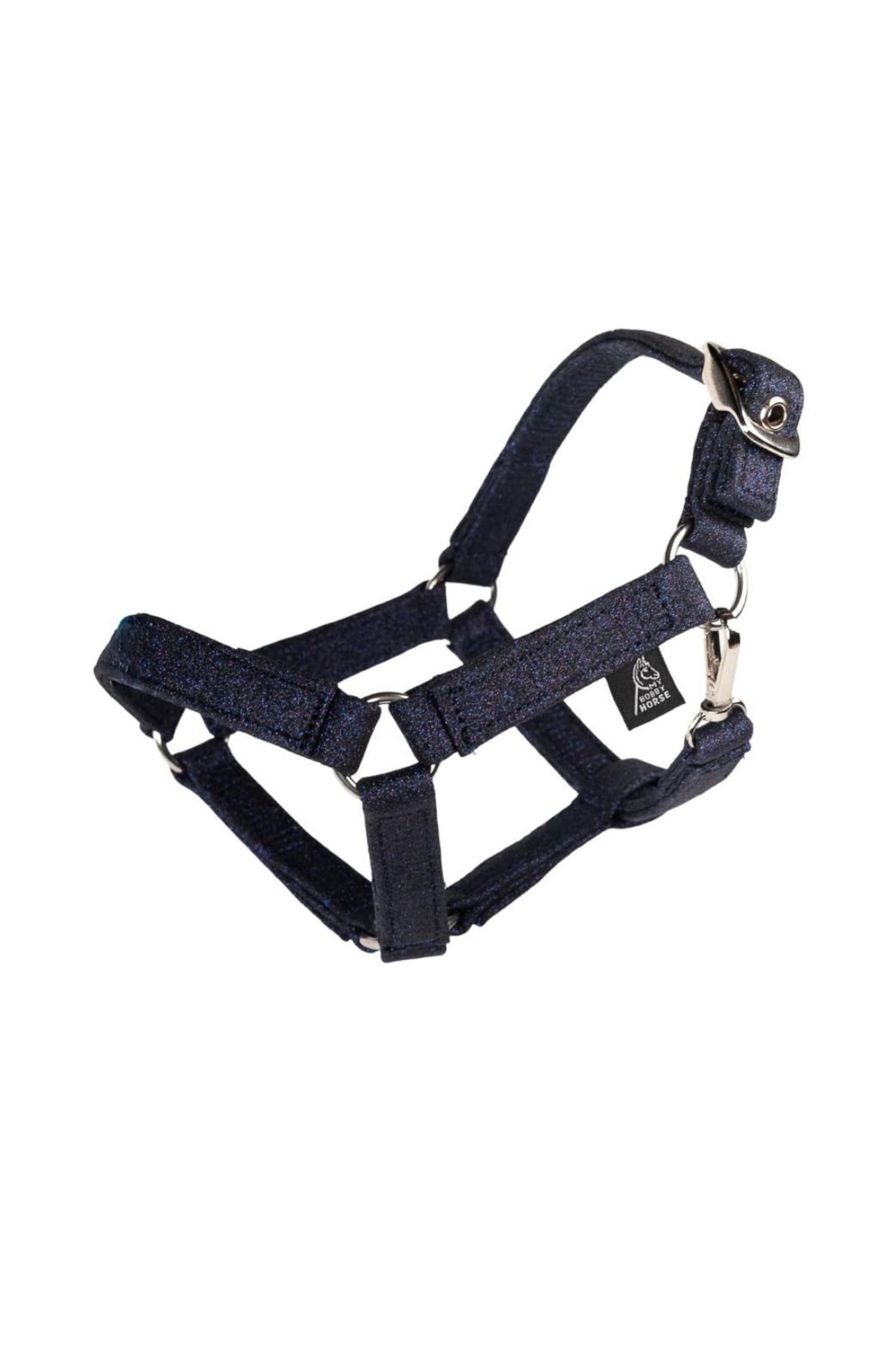 Glitter/ Drak Blue My Hobby Horse halster met glitter