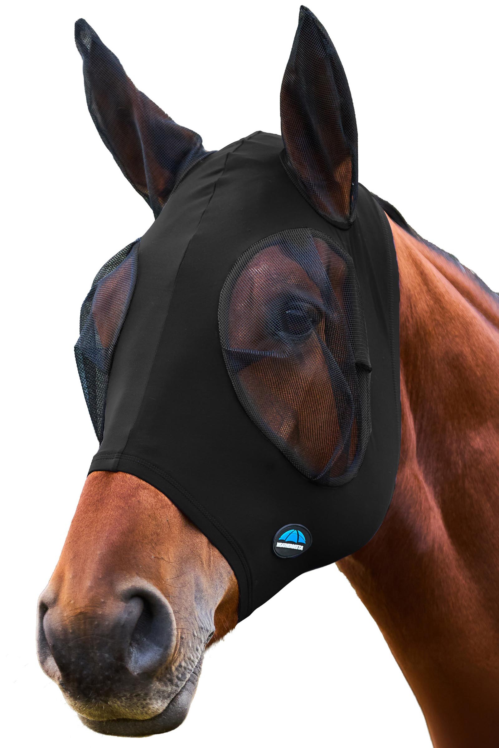 Black/Black Weatherbeeta Comfitec Stretch Vliegenmasker met oren  