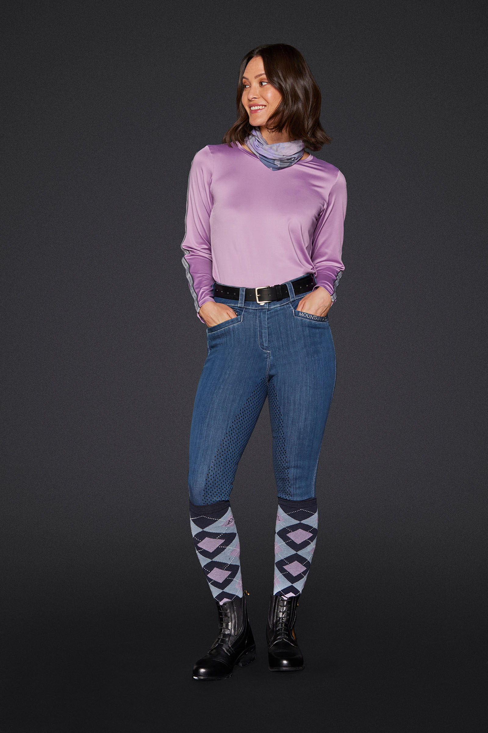 Mountain Horse Dream dames denim rijbroek met volledige grip