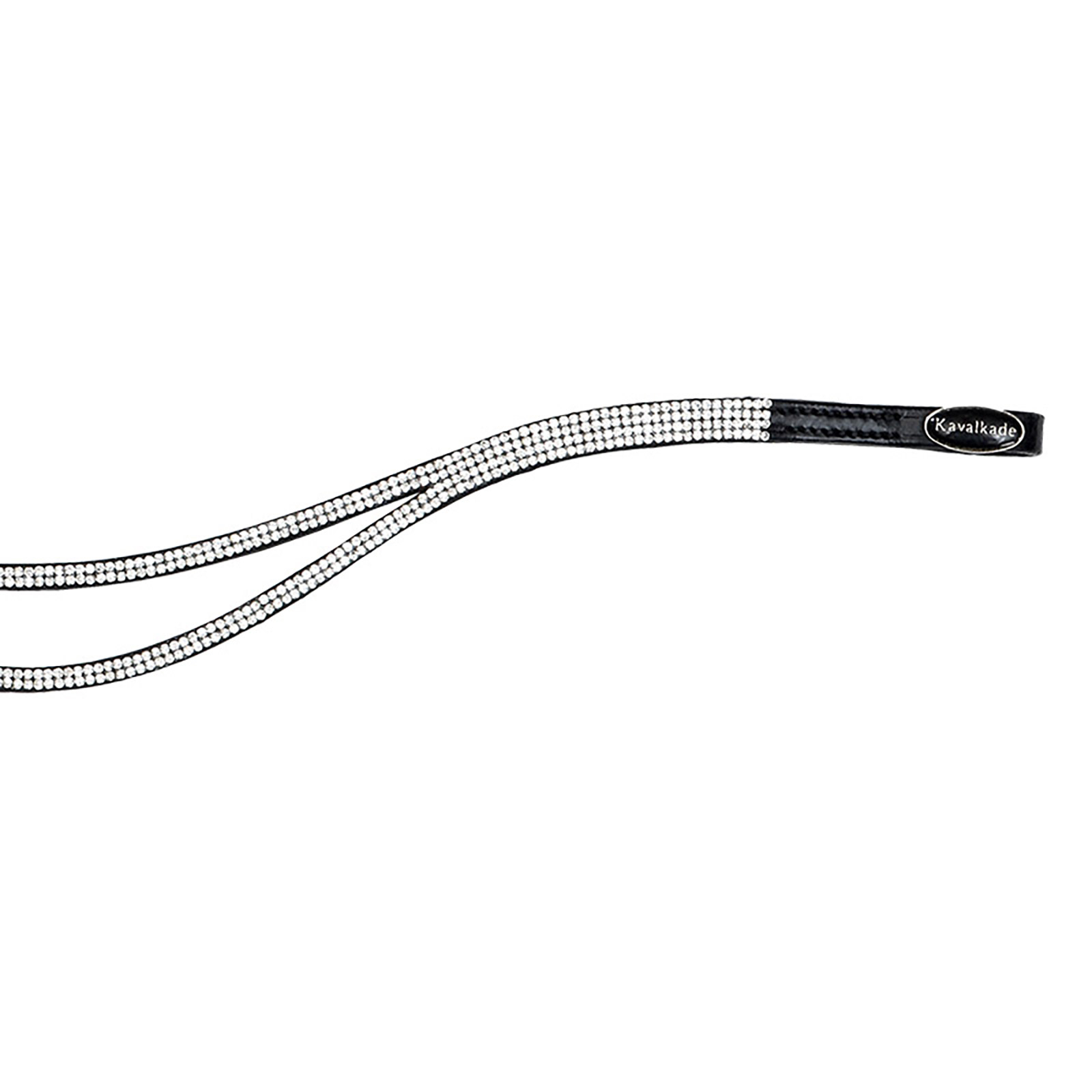 Kavalkade Duo Slim Frontriem, twee gedeelde bogen met grijze strass