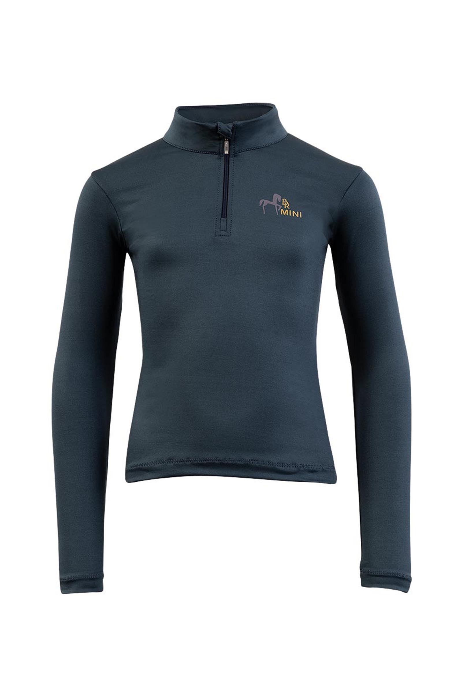 Midnight Navy BR Mini Kids zip up longsleeve shirt