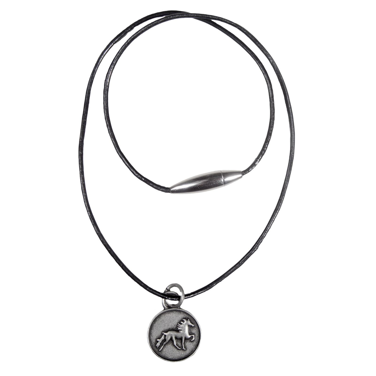 Karlslund lederen halssnoer met rustiek IJslands paard