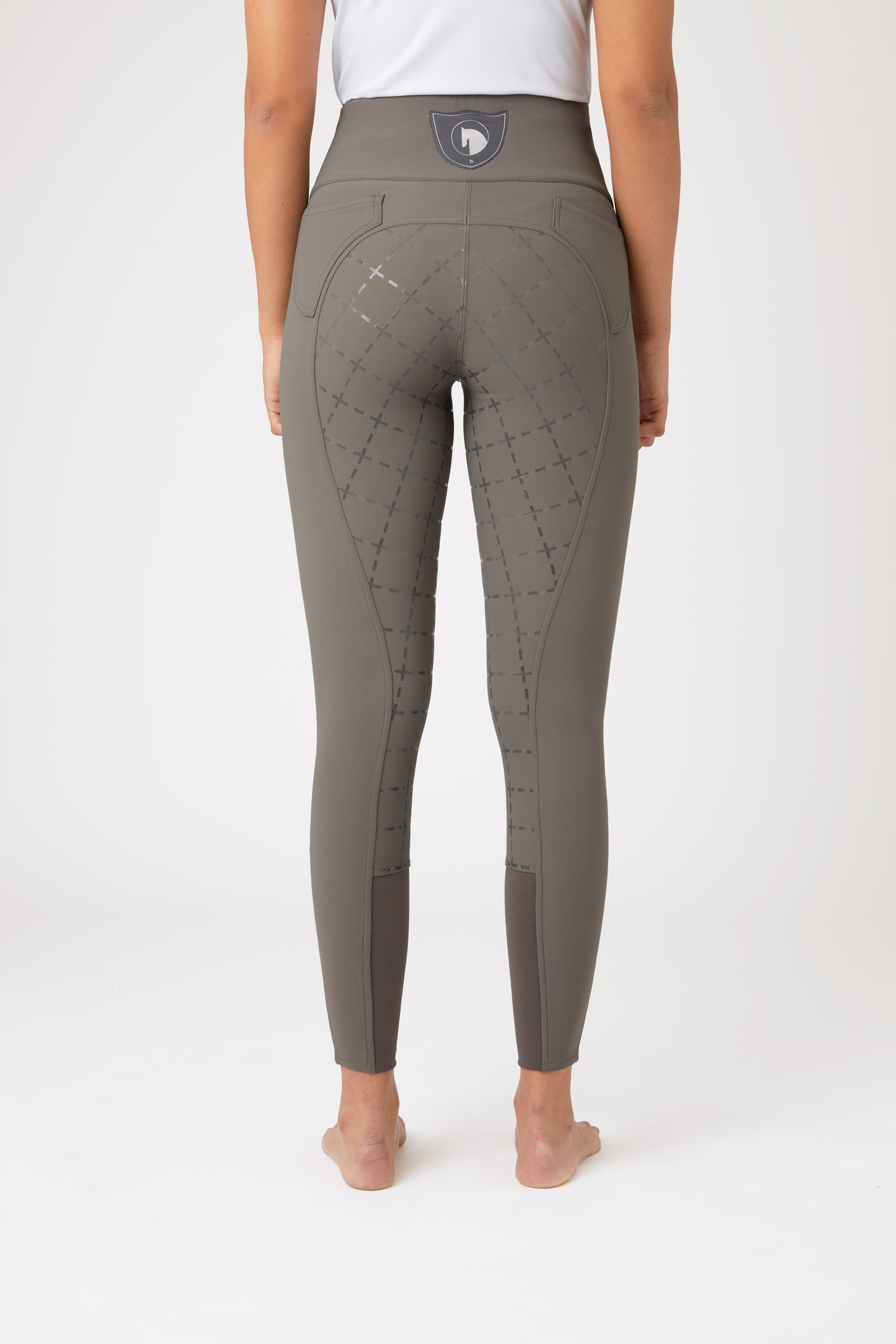 Horze Desiree damesrijbroek met hoge taille en siliconen fullseat, UPF 50+