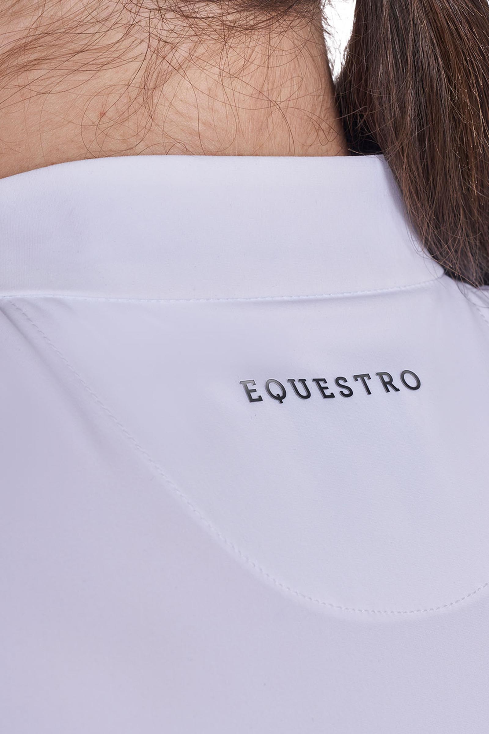 Equestro SS2026 Dames Geperforeerde trainings polo korte mouw rits  