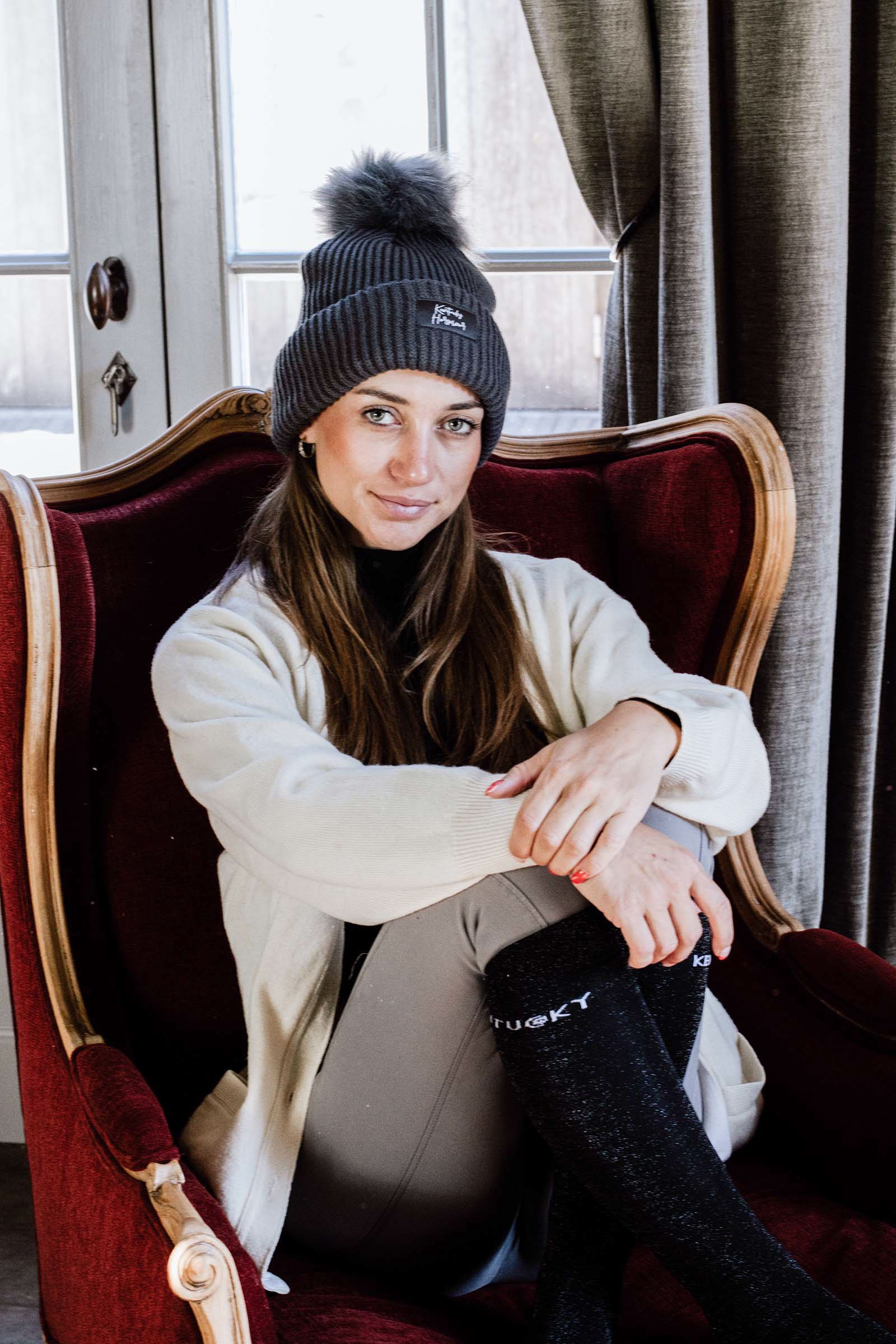 Grey Kentucky Horsewear Pompom Muts