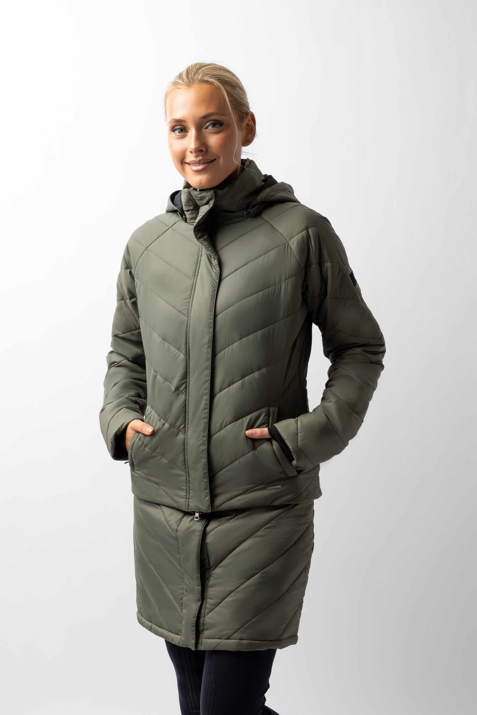 Horze Aurora Gewatteerde Parka met afneembare rok, dames