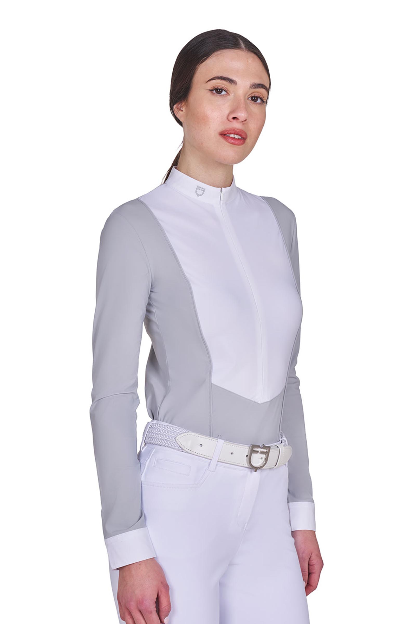 Equestro SS2026 Dames Wedstrijd polo lange mouw verborgen rits  