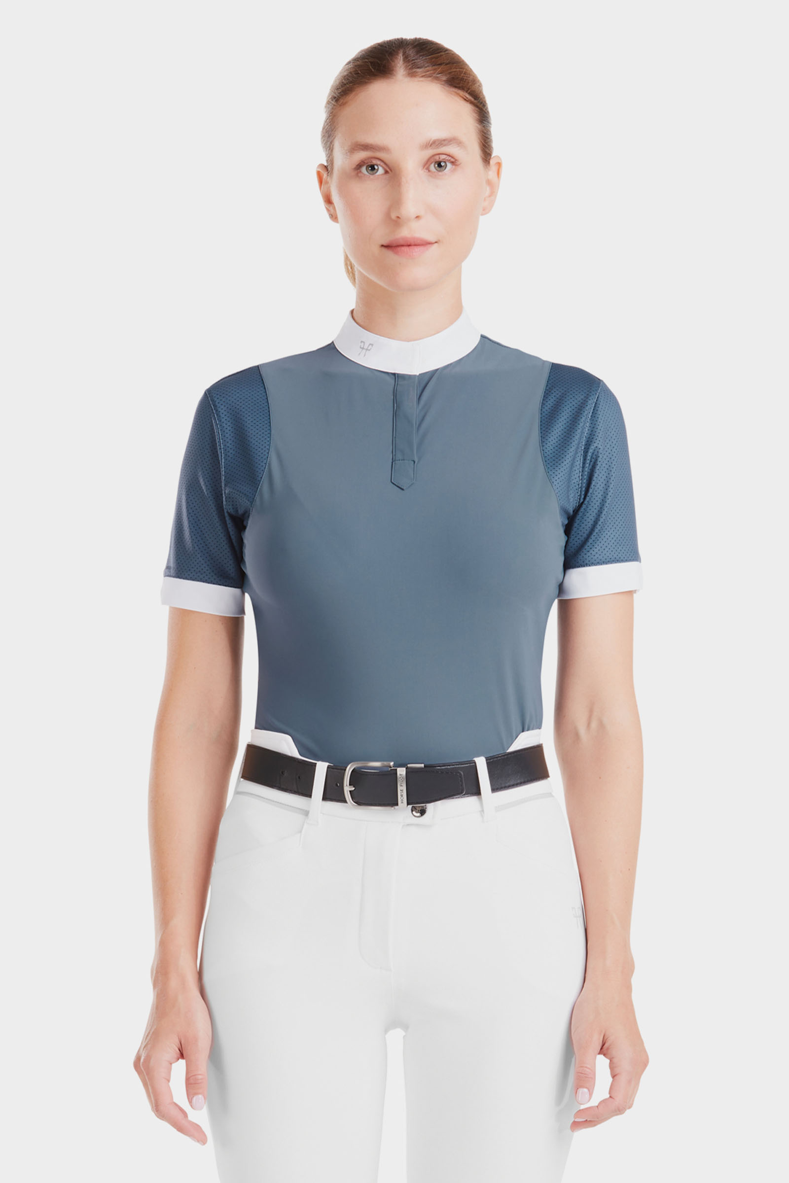 Vintage Indigo Horse Pilot Aerolight dameshirt met korte mouwen