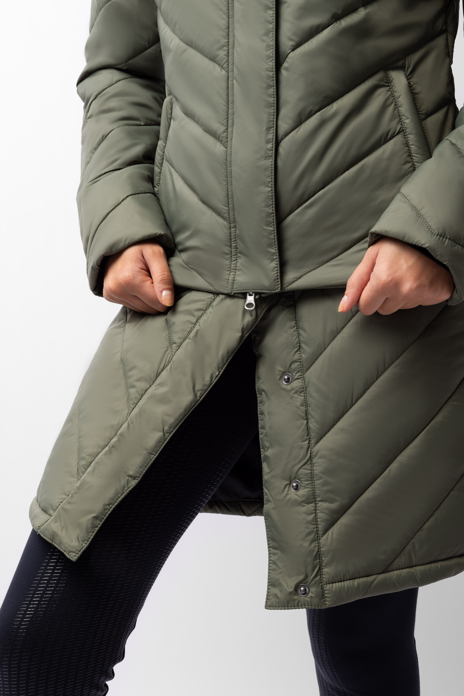 Horze Aurora Gewatteerde Parka met afneembare rok, dames