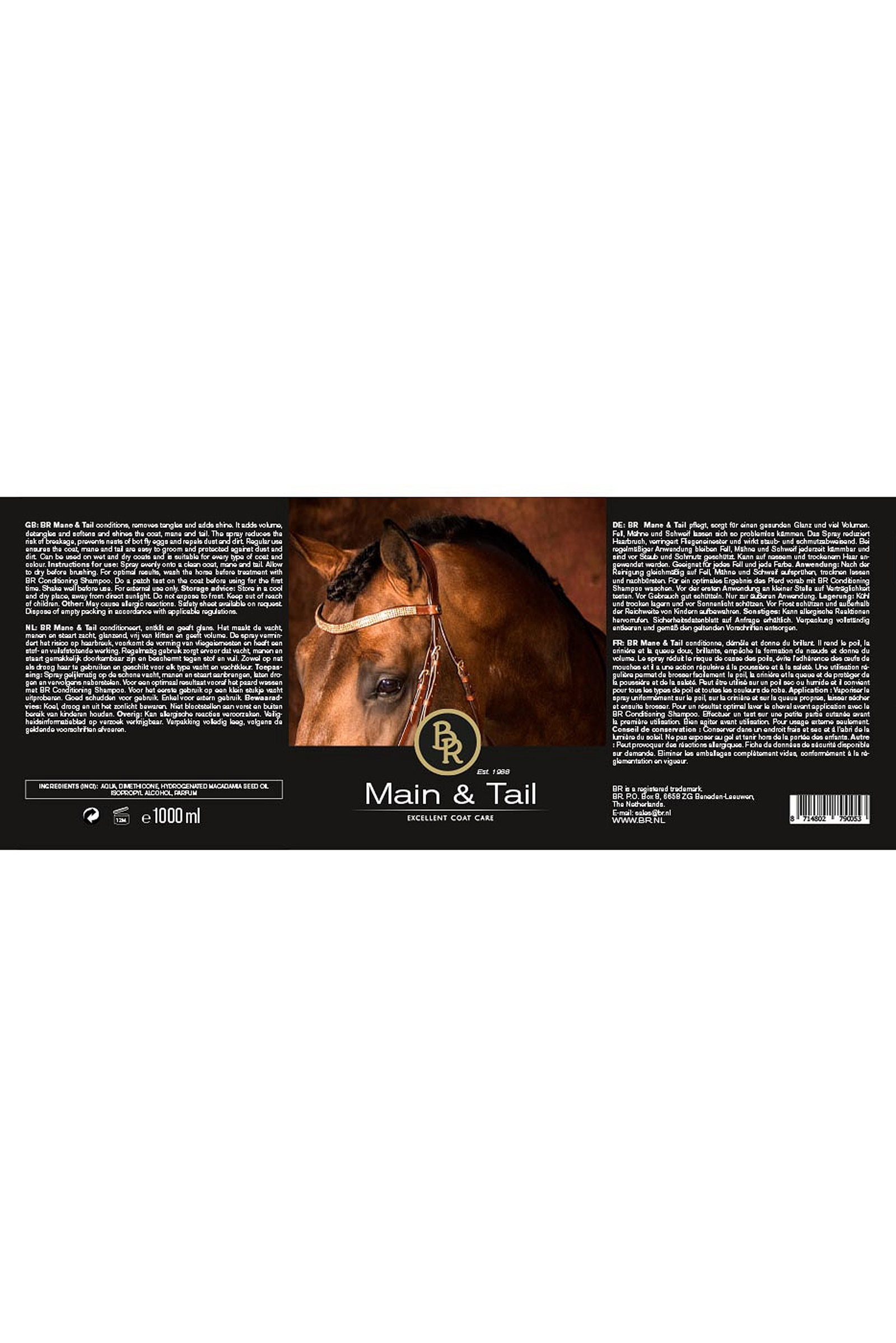 BR manen en staart spraylotion, 1000 ml