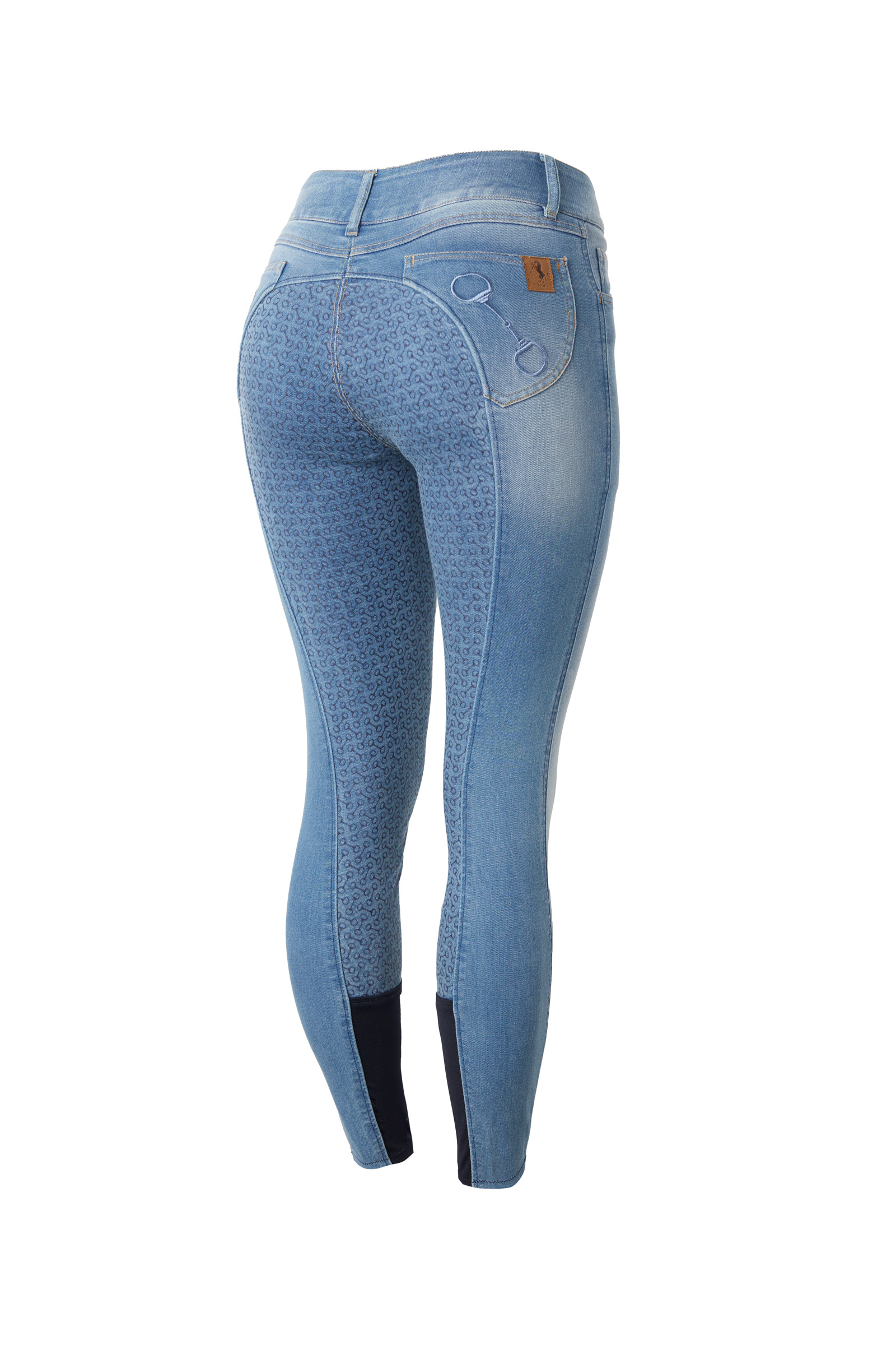 Horze Kaia Hoge Taille Denim Siliconen Full Seat Rijbroek, dames