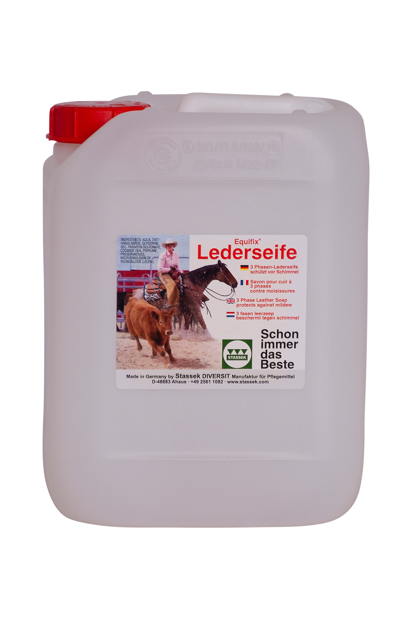 Stassek Equifix driefasige Lederzeep, 2 liter