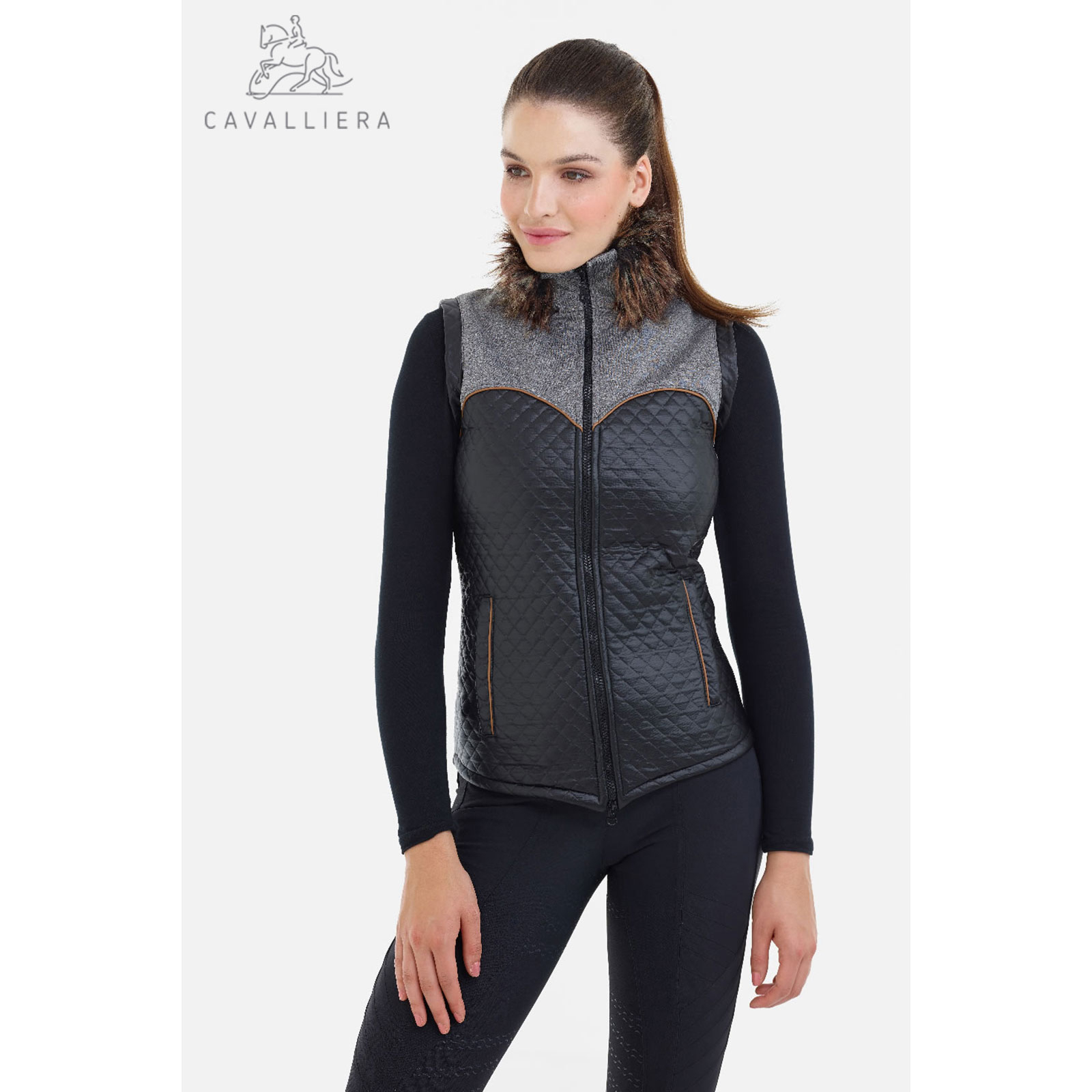 Cavalliera MAJESTY Winter Paardrijbodywarmer, softshell bont, waterdicht