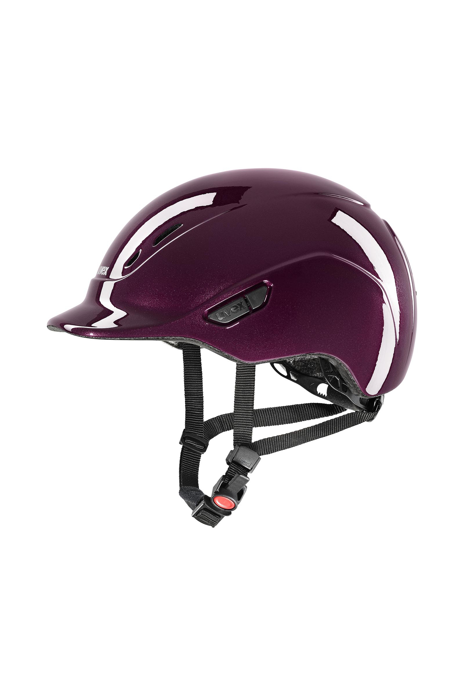 burgundy shiny Uvex Kidoxx Shiny kinder paardrijhelm