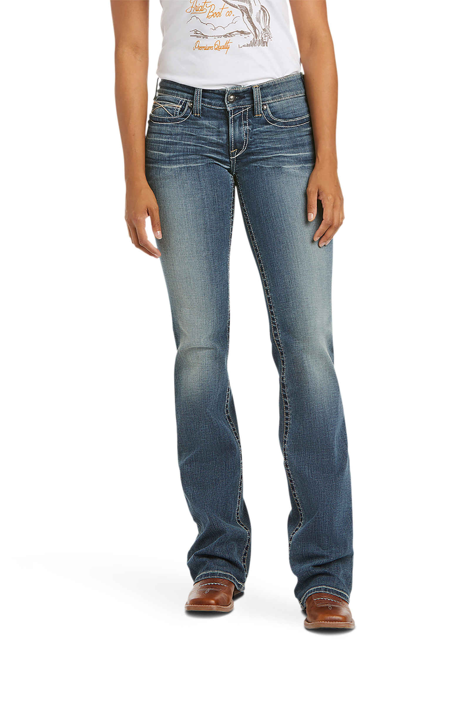 Ariat Whipstitch R.E.A.L. Bootcut stretch jeans met middelhoge taille