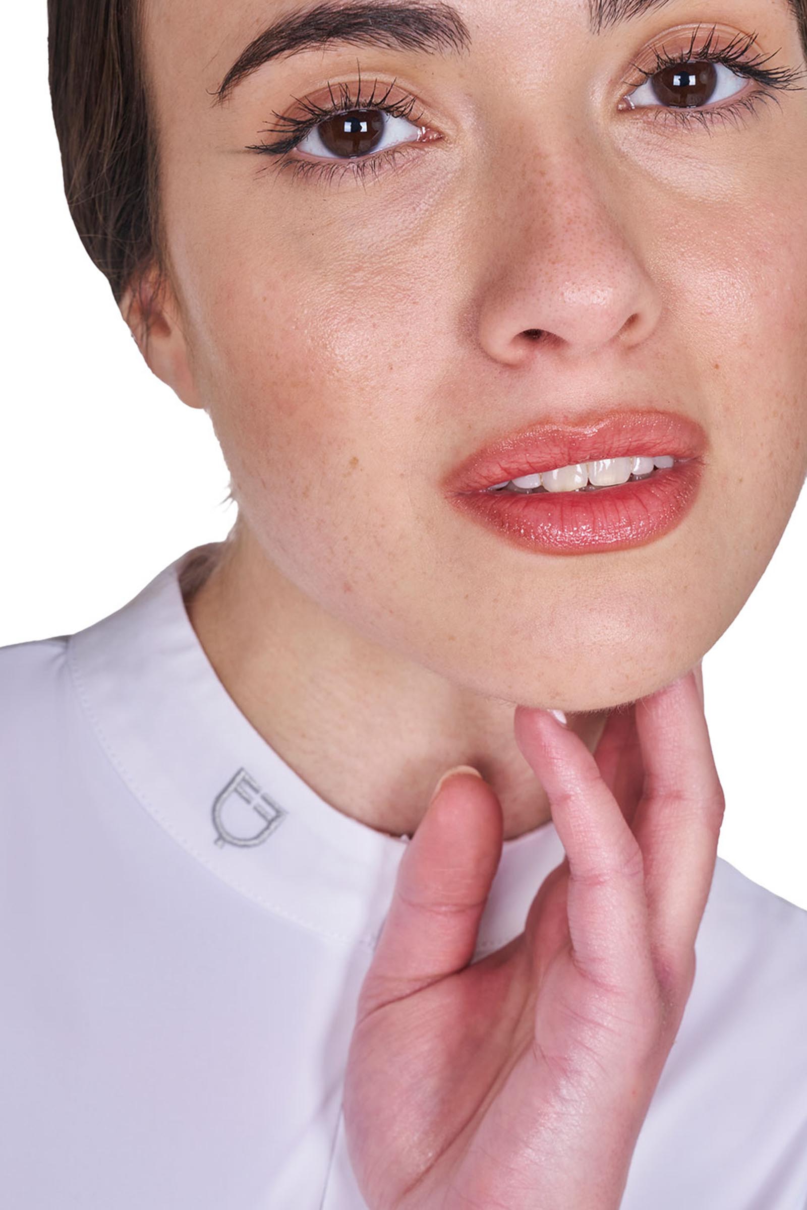 Equestro SS2026 Dames Wedstrijd polo lange mouw verborgen rits  