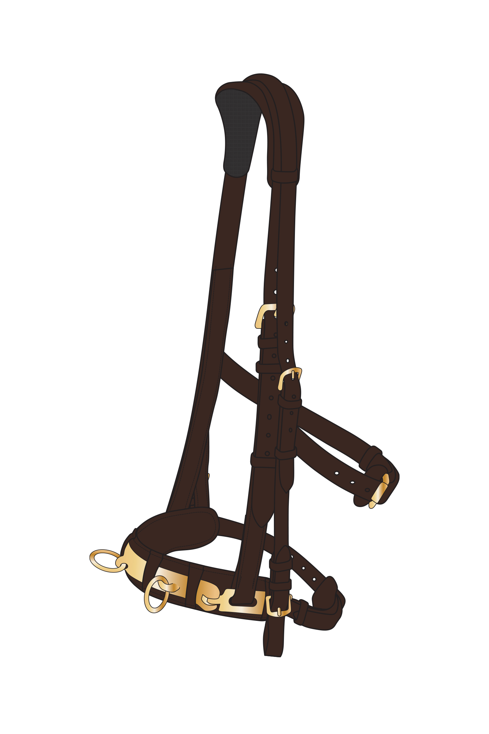 Brown Horze leren kaptoom