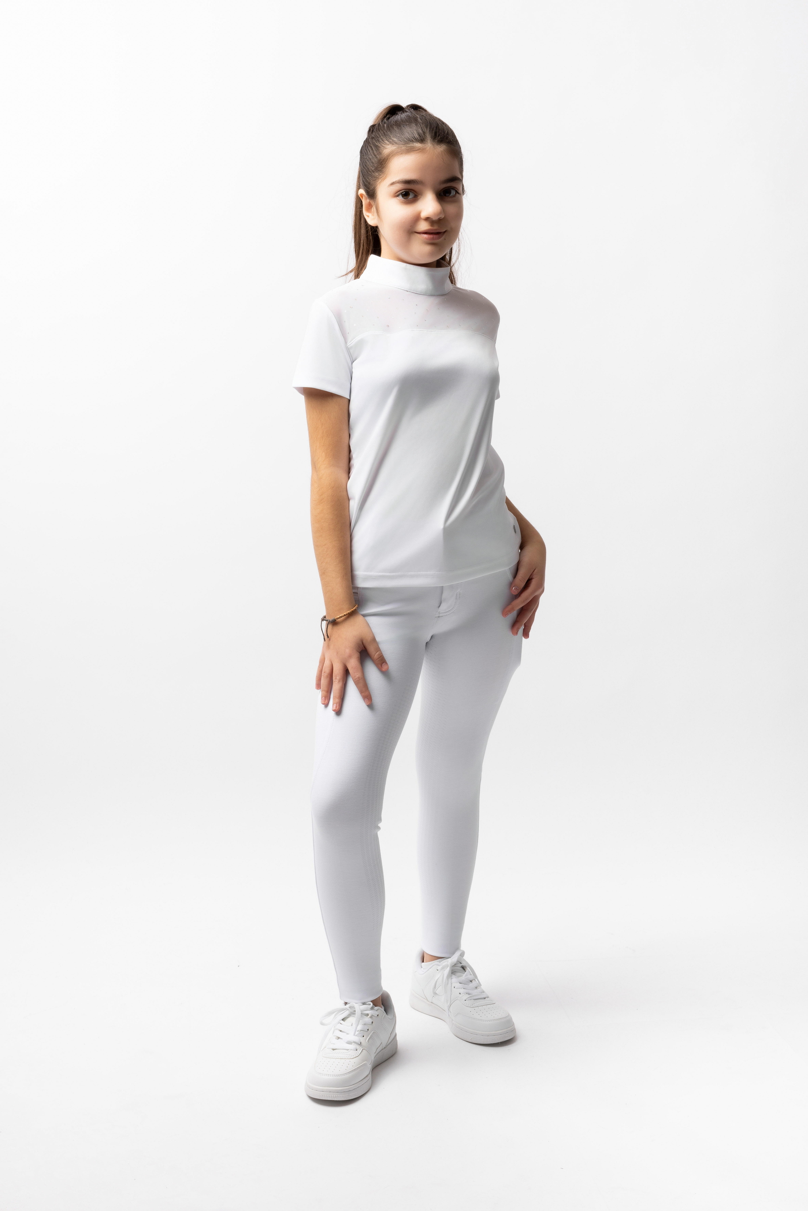 Horze Kaya wedstrijdshirt met strass details, kids