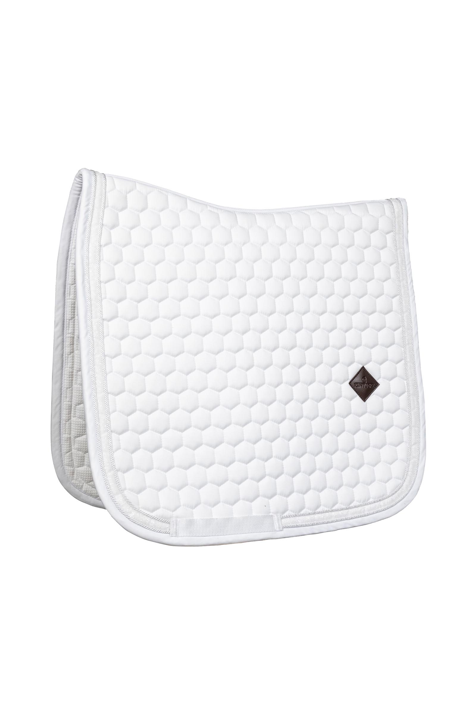 White/White Kentucky Horsewear dressuur zadeldek met glitterband  