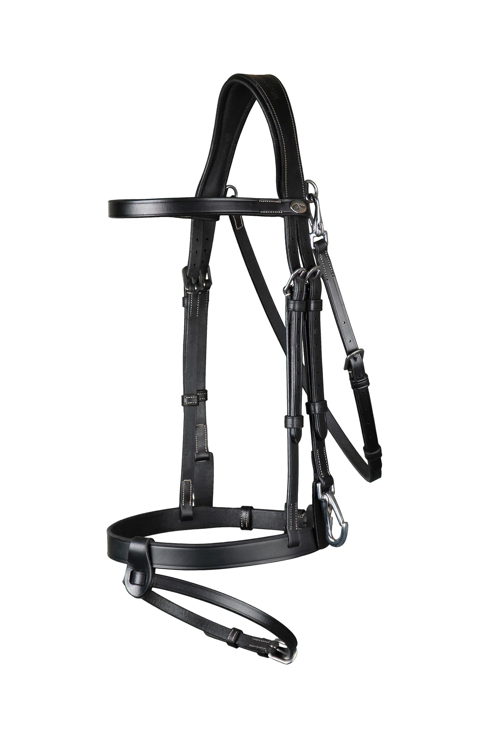 Dy'on Working platte leren hoofdstel met karabijnhaken