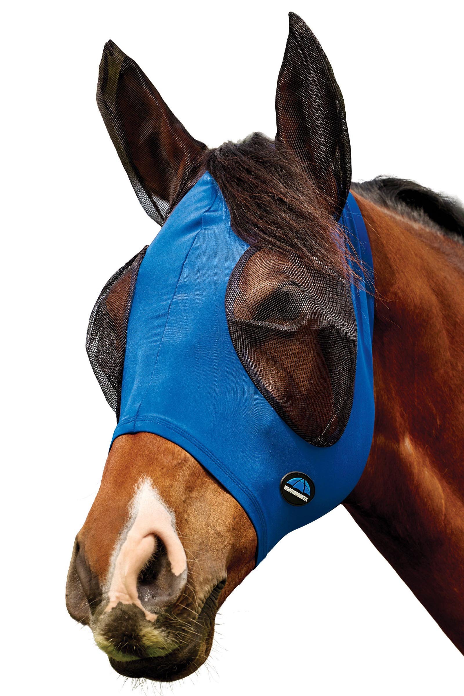 Cobalt/Black Weatherbeeta Comfitec Deluxe Stretch Vliegenmasker met oren  