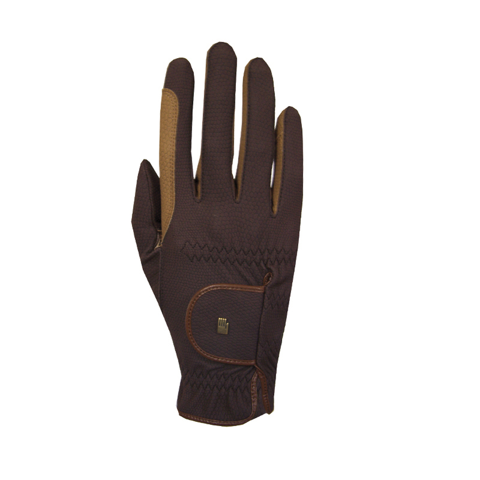 Dark Brown Roeckl Malta Grip tweekleurige rijhandschoenen
