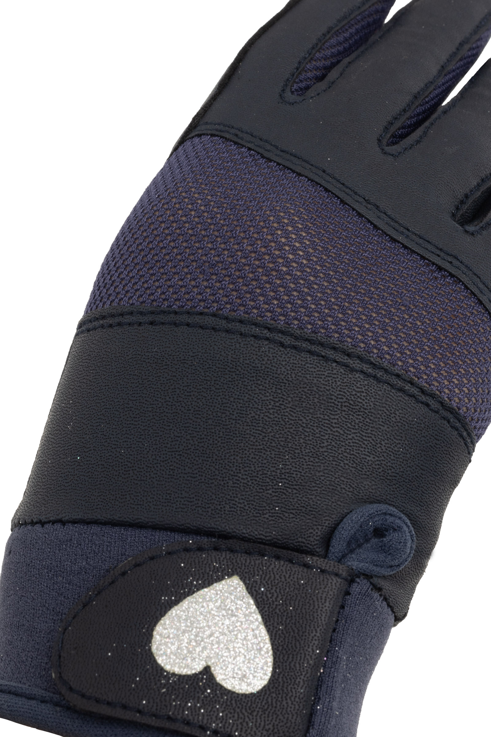 Horze Kids Handschoenen met Hart Glitterprint