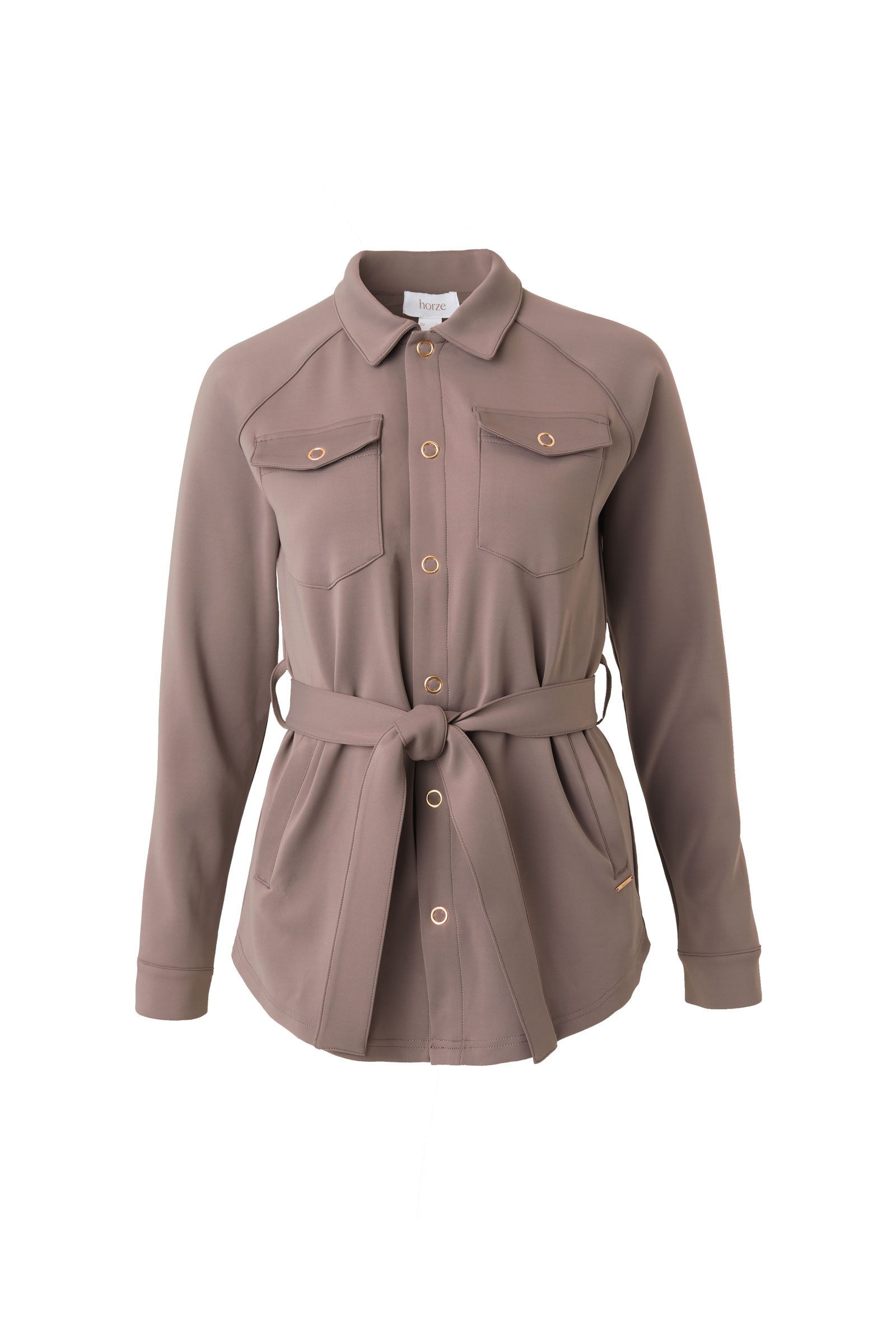 Iron Grey Brown Horze Alyssa dames rij-shirtjas