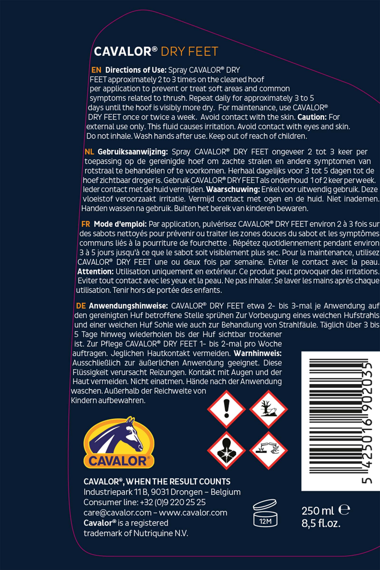 Cavalor Dry Feet Natural, 250ml