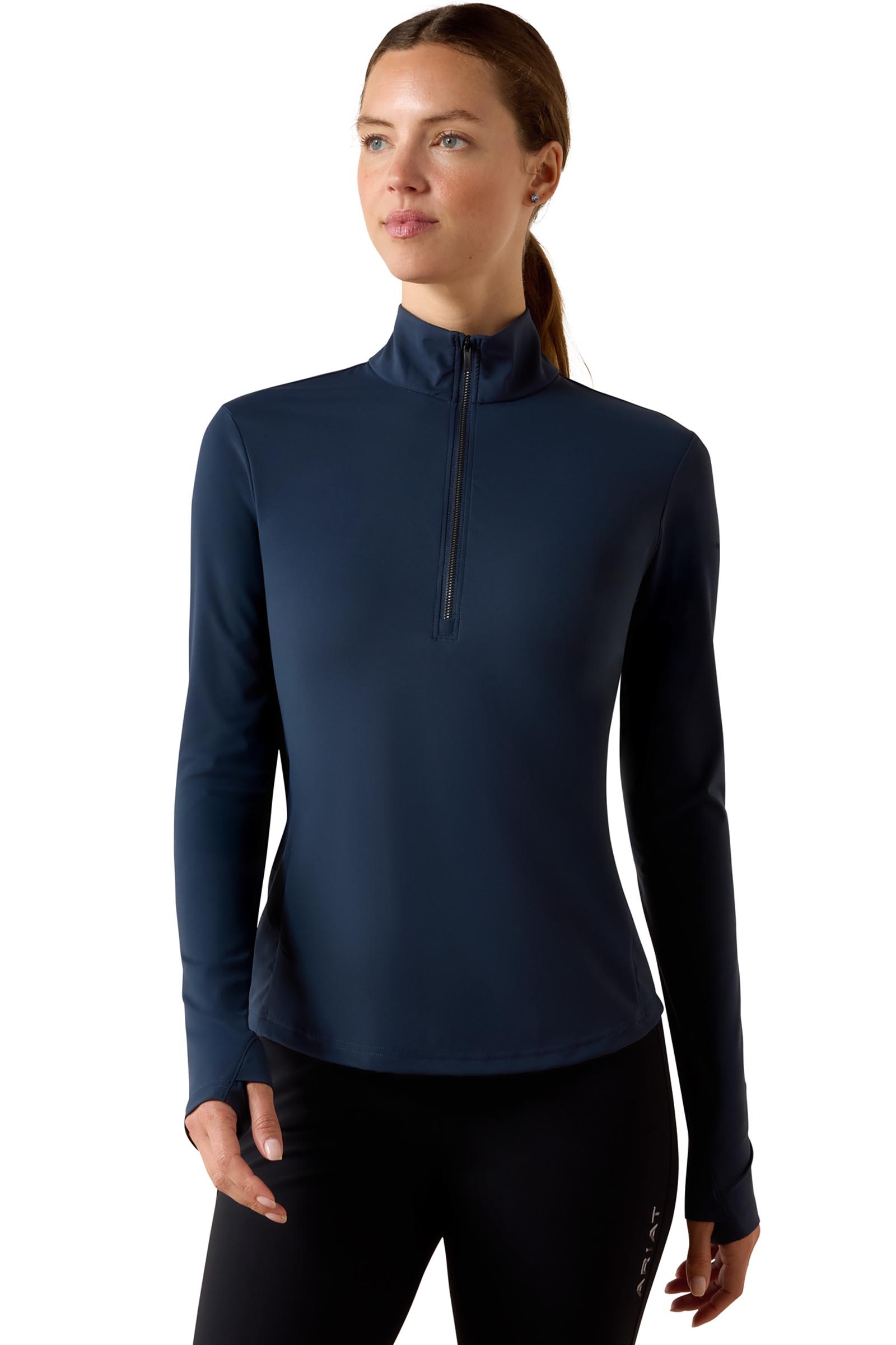 Navy Eclipse Ariat Dames SolVeil baselayer met 1/2 rits