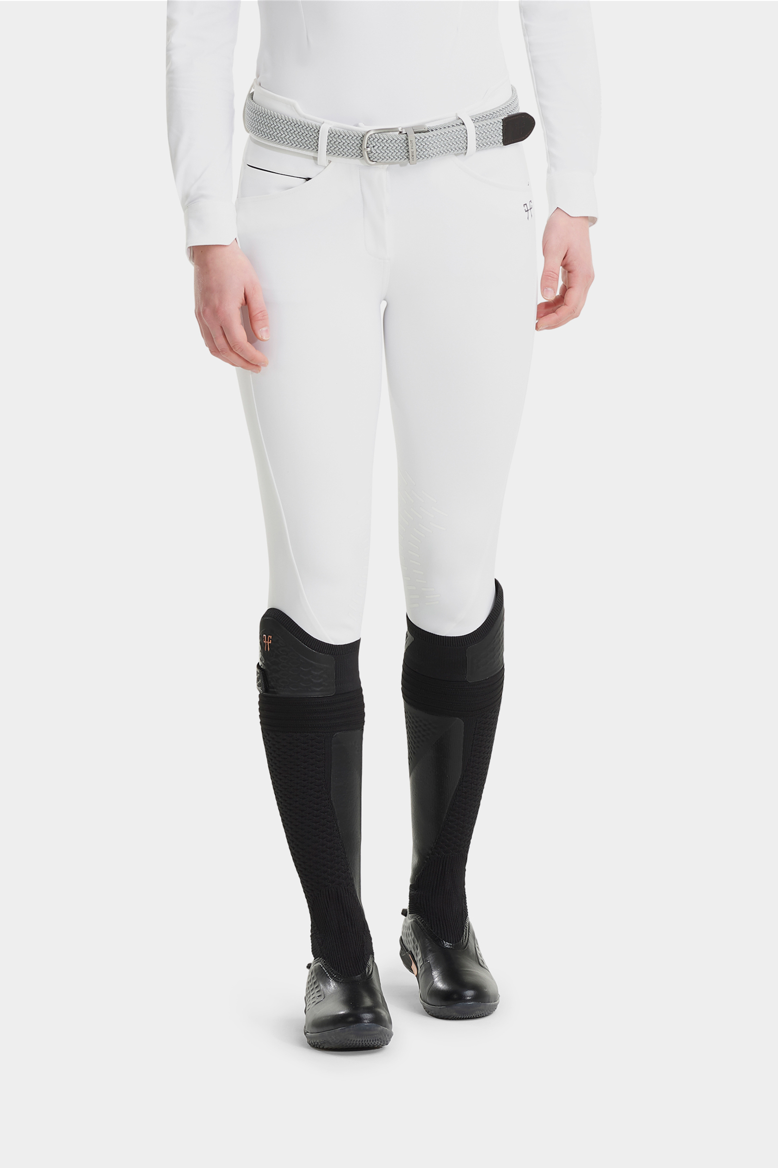 White / Grey Horse Pilot X-Design dames rijbroek
