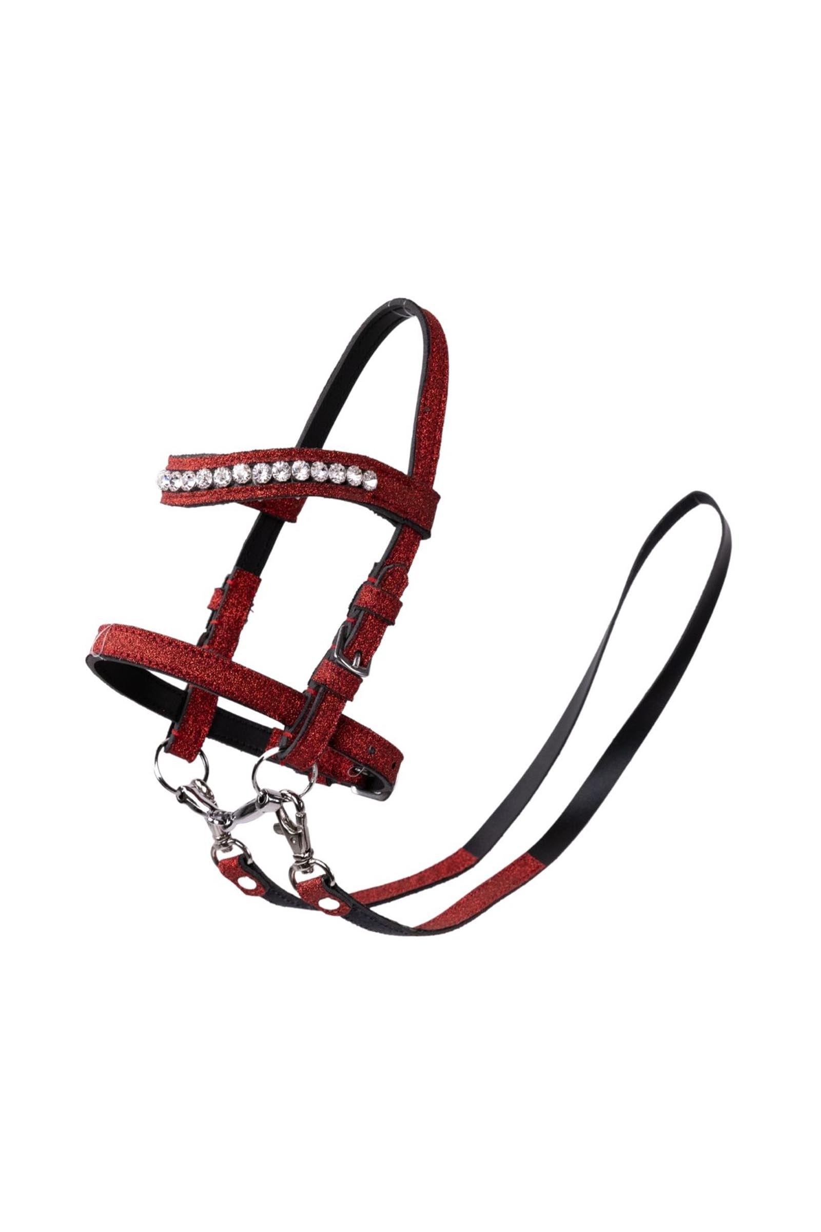 Red My Hobby Horse hoofdstel met glitter