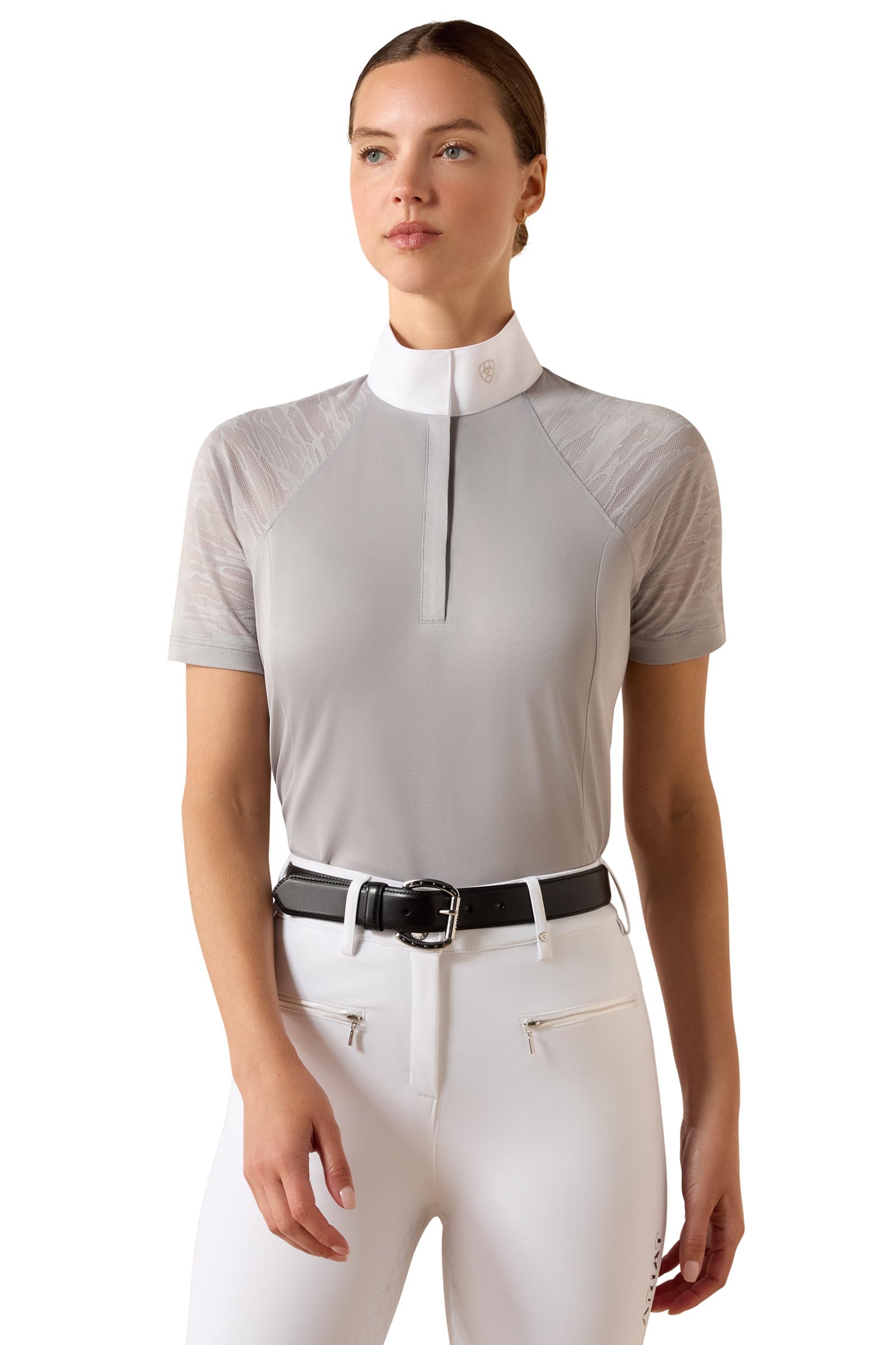 Show Grey Ariat Aptos Vent 2.0 dameswedstrijdshirt
