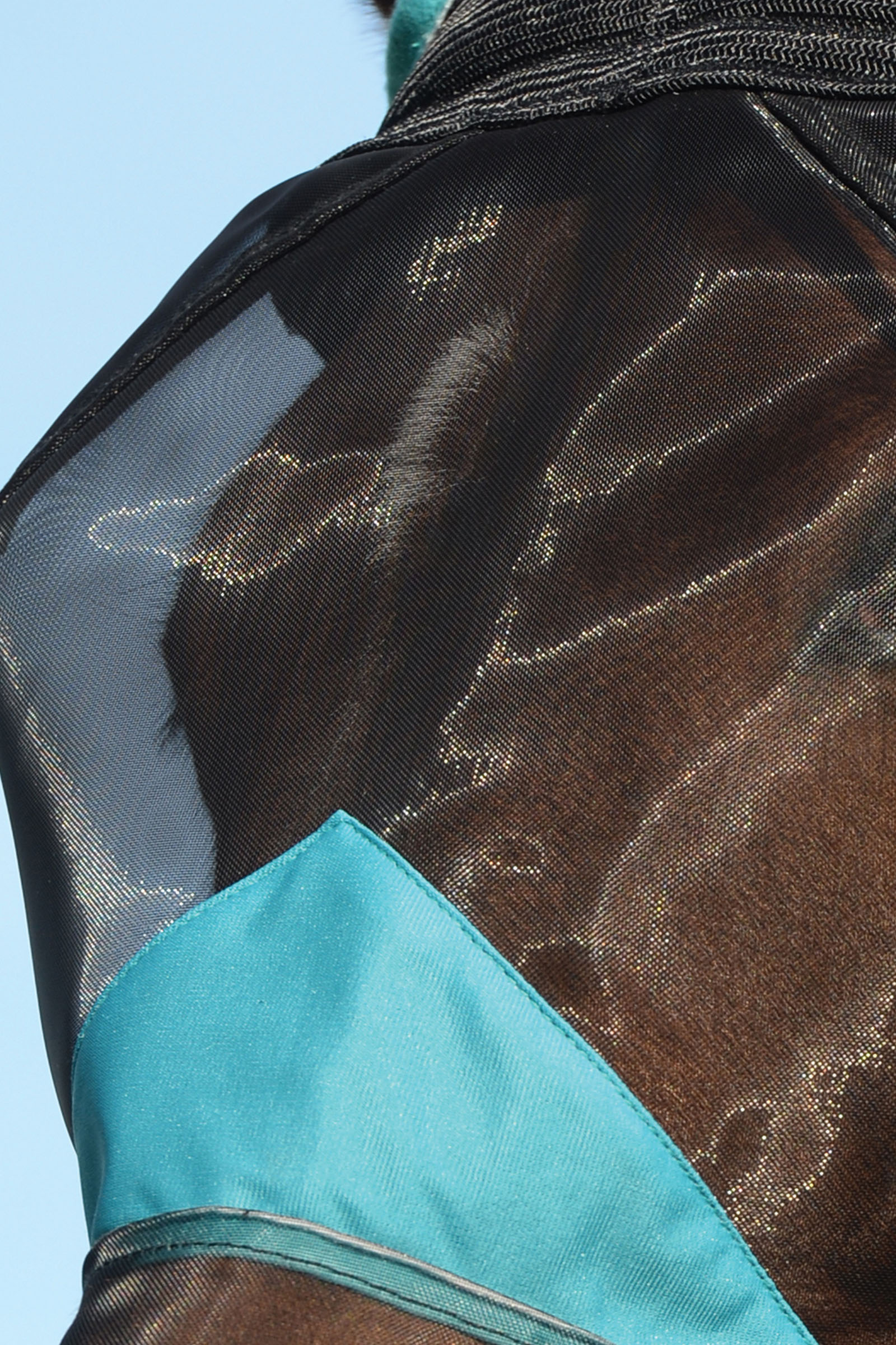 Weatherbeeta Comfitec Deluxe fijnmazig meshmasker met oren en franjes